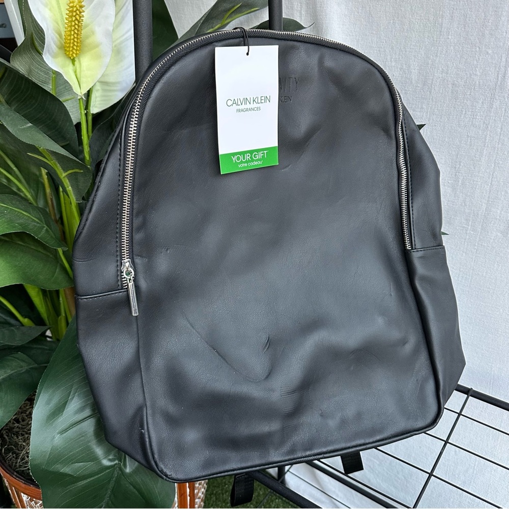 NWT Eternity Calvin Klein Black Leather Backpack